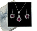 480/236 komplet srebrny z różowymi cyrkoniami