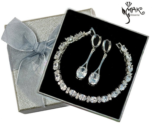 Kpl861 komplet ślubny, biżuteria ślubna z cyrkoniami k599/86 b599/493