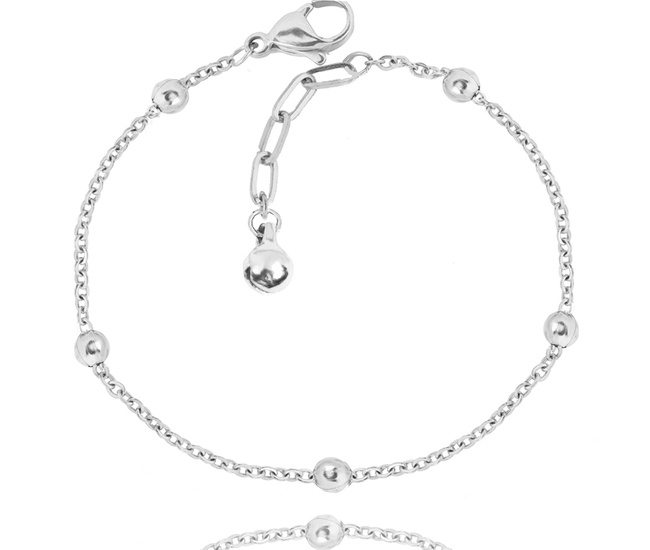 1326/34 bransoletka stal szlachetna kuleczki dzwoneczek