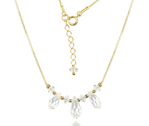 1357 komplet srebrny pozłacany z kryształkami