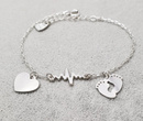 1139 Bransoletka z grawerem srebrna 925  linia życia ekg bicie serca
