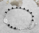 1571/3 bransoletka różaniec z czarnymi kryształkami