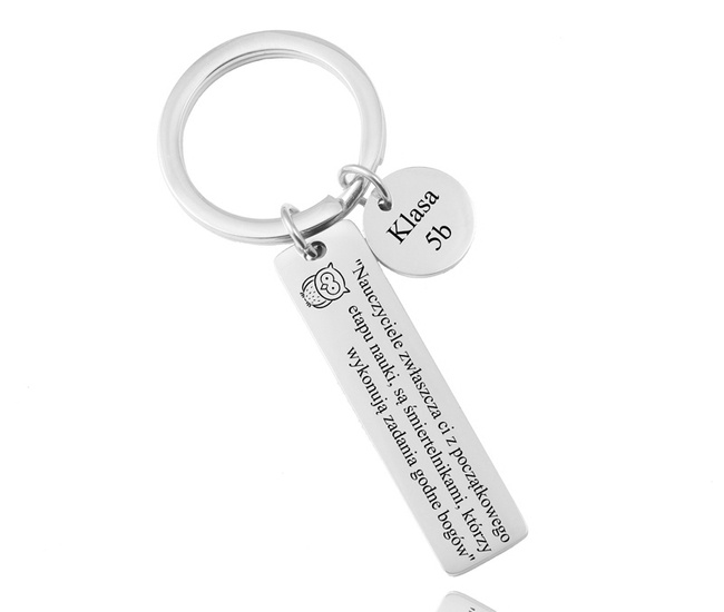 1559/3 brelok do kluczy z Twoim grawerunkiem srebrny Dzień Nauczyciela