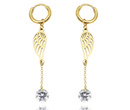 1693 kolczyki pozłacane skrzydło z cyrkonią