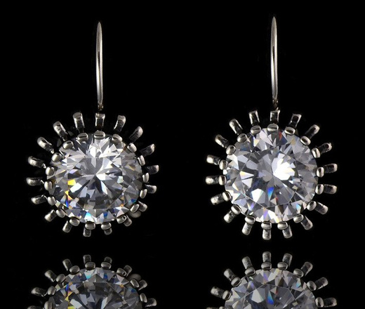 480/190 kolczyki srebrne z błyszczącą cyrkonią