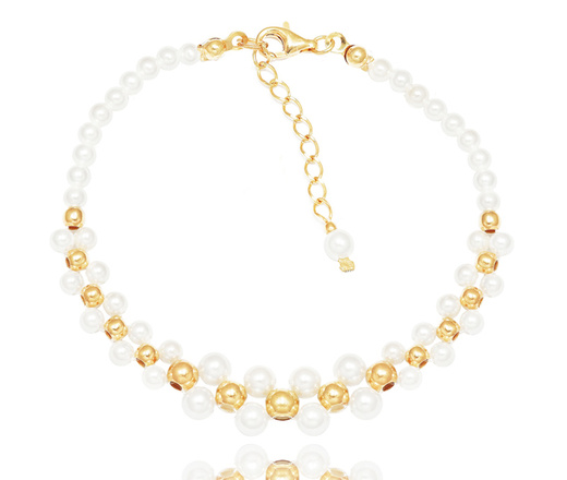 1393 komplet srebrny pozłacany z perełkami na ślub