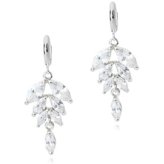 Kol  599/90 kolczyki  kryształy białe złoto