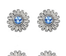 480/291 kolczyki srebrne kwiatuszki z szafirową / niebieską cyrkonią 