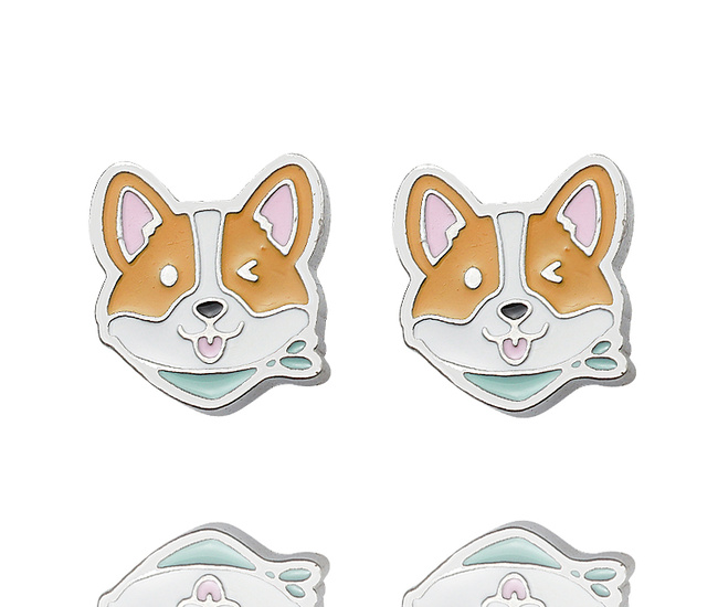 kolczyki dla dziewczynki piesek z emalią 1777/16