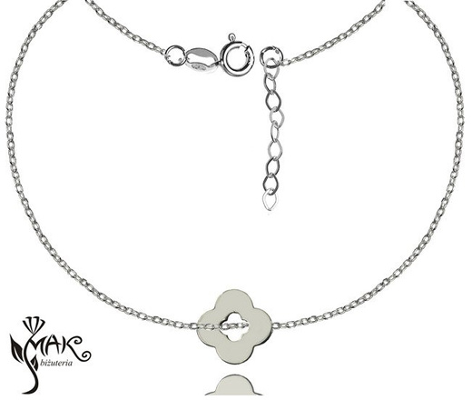 BR744 bransoletka srebro 925 celebrytka koniczynka