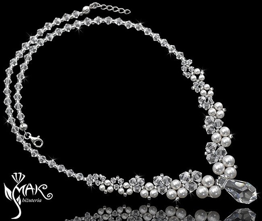 NK 314 NASZYJNIK Z KRYSZTAŁÓW SWAROVSKI ELEMENTS biżuteria ślubna