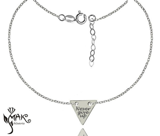 BR745 bransoletka grawerunek laser celebrytka trójkąt srebro 925