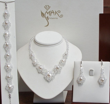 NK313 NASZYJNIK Z KRYSZTAŁÓW SWAROVSKI ELEMENTS biżuteria ślubna