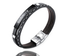 599/993 męska bransoletka z grawerem skórzana podwójna
