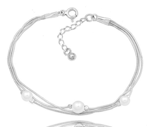 1268 kolczyki srebrne 925 potrójne perełki