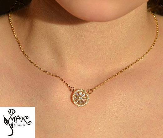 Kpl 655/28 KOMPLET kółeczka z cyrkonią złote