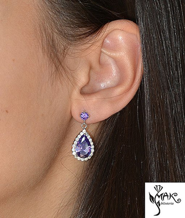 Kol 599/315 KOLCZYKI białe złoto fiolet