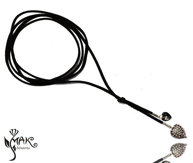 NK741 NASZYJNIK choker srebro 925 CZARNY Swarovski Elements