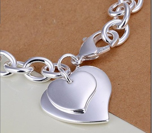 BR716 BRANSOLETKA serduszka gruby łańcuch grawer