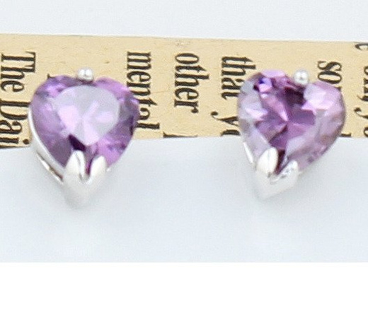 Kol 599/367 KOLCZYKI serduszka cyrkonie fioletowe