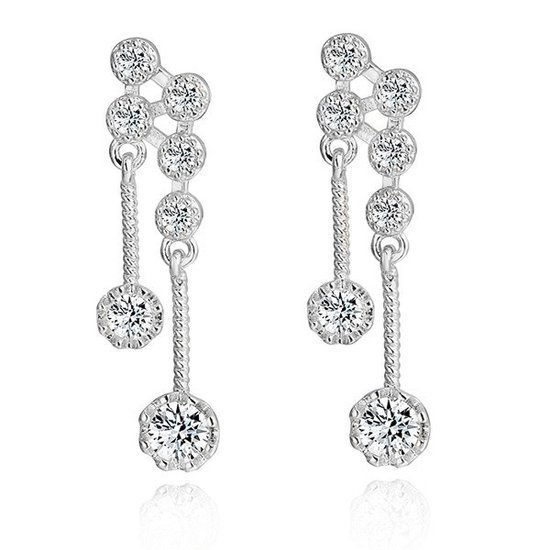 Kol599/816 KOLCZYKI z cyrkonami wiszącymi delikatne