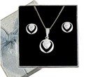 480/131 komplet srebrny w kształcie serduszek