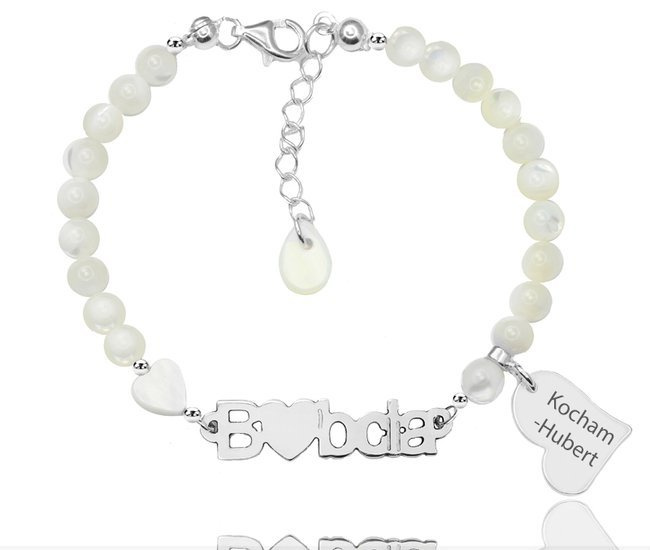 1244/2 bransoletka z grawerem z napisem babcia srebrna