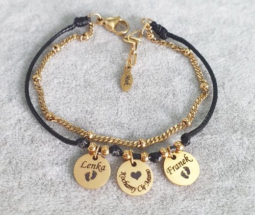 1527 bransoletka grawerowana złota Dzień Mamy