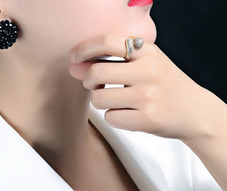 p599/700PIERŚCIONEK złocona obrączka cyrkonie UNIWERSALNA