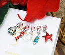 1596/12 sr 925 świąteczny komplet pięciu charms laska, choinka, wieniec, sopel, gwiazda