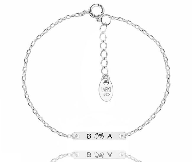 1637 delikatna bransoletka DAMSKA personalizowana srebro 925 z grawerem
