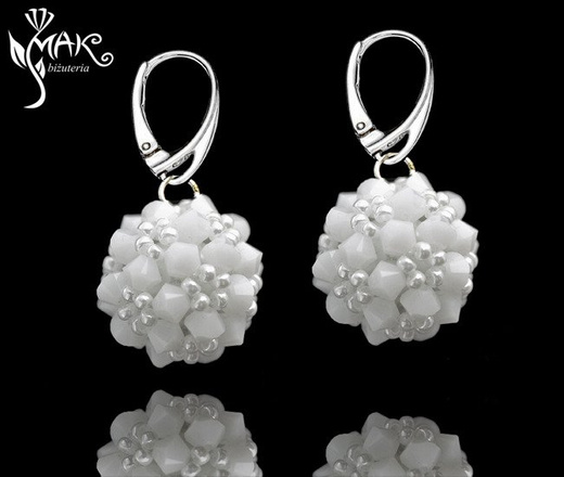 492 biżuteria ślubna, kolczyki + wisiorek, komplet