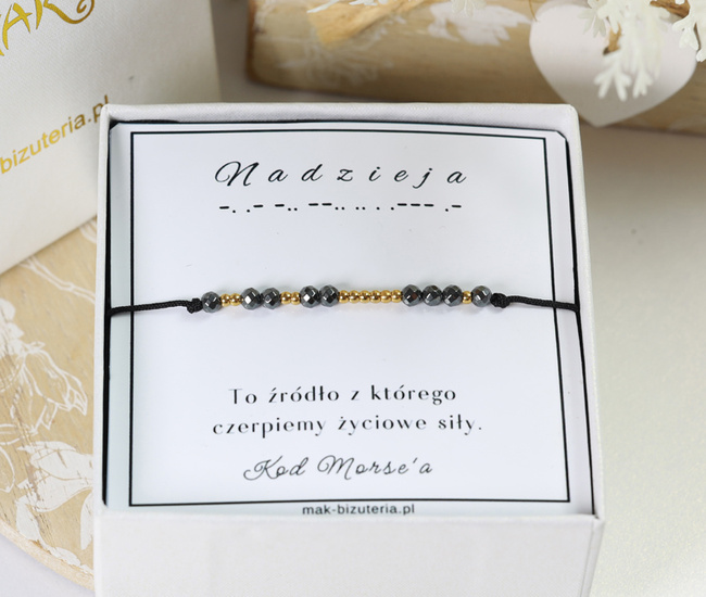 1730/6 bransoletka personalizowana alfabetem Morse'a "Nadzieja"