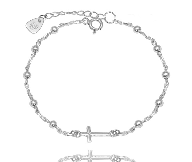 1848/7 bransoletka różaniec srebro 925