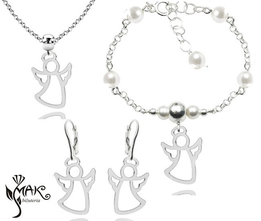 927/6 komplet Swarovski Elements srebro 925 urodziny komunia