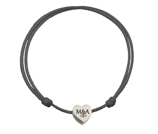 1080 bransoletki dla pary na sznureczku serca z grawerunkiem stalowe