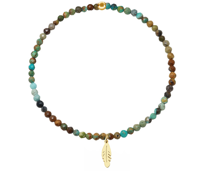 1728/27 bransoletka damska  z grawerem serce  turkus afrykański