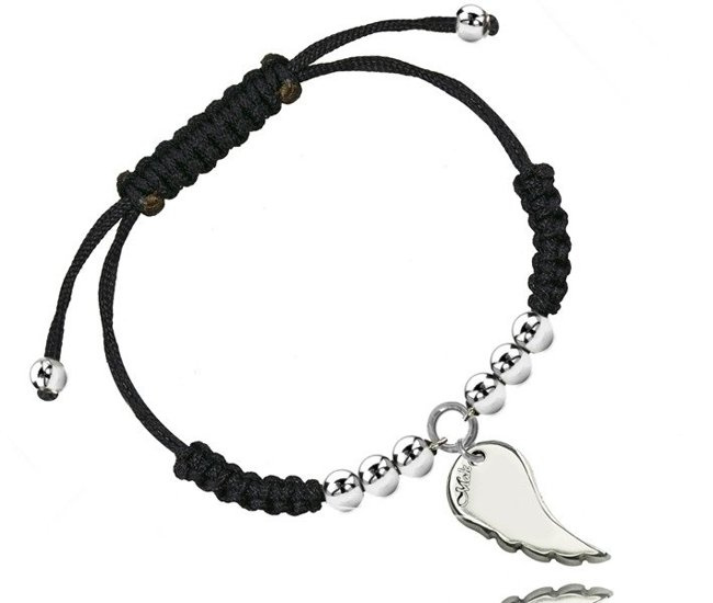 BR856 BRANSOLETKA skrzydło anioła srebrna sznurek