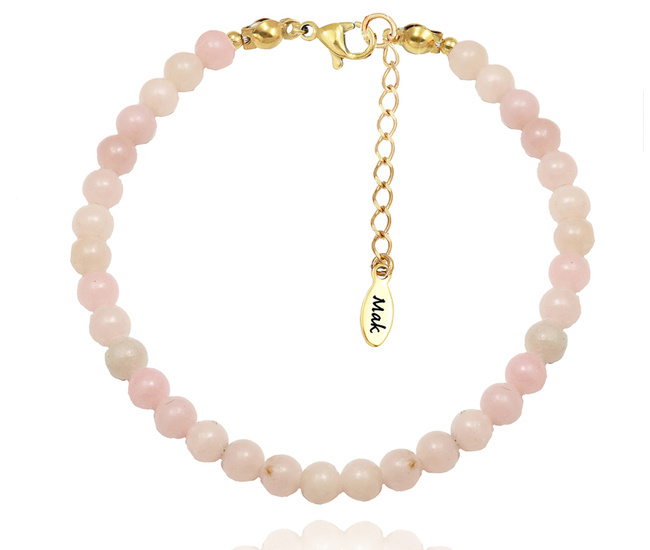 1728/8 bransoletka z opalem różowym kamień naturalny złocona