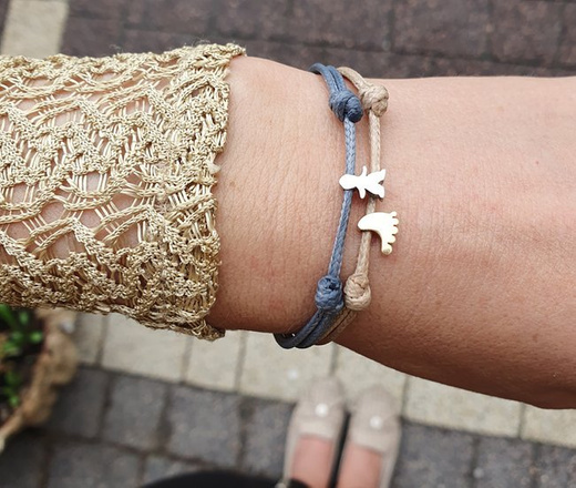 1203 bransoletka stopka pozłacana z grawerunkiem stalowa