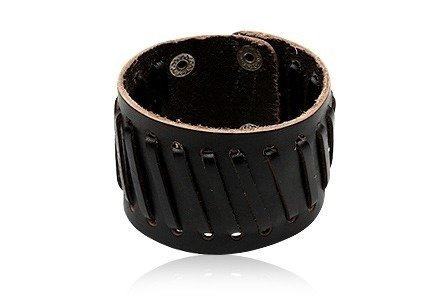 BRANSOLETKA SKÓRZANA - FNP1811 CZARNA.