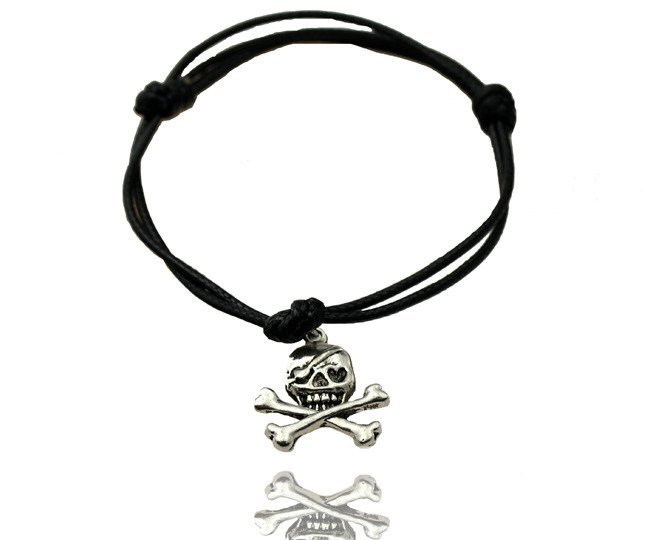 B337/2 BRANSOLETKA Z TRUPIĄ CZASZKĄ