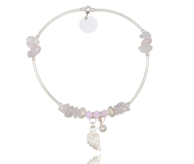 1383/15 bransoletka srebrna 925 jasny róż