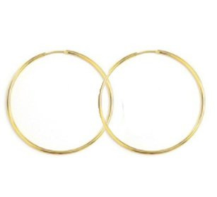 599/1022 Kolczyki koła złote 60 mm, stal szlachetna pozłacana