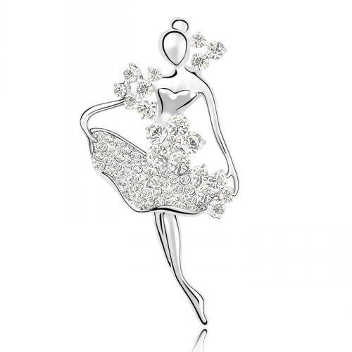 Br 599/223 BROSZKA białe złoto cyrkonie