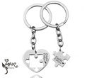 BK915 Breloki do kluczy dla zakochanych serce puzzel grawer