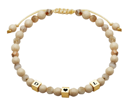 Bransoletka dla par z grawerem stal szlachetna, kamieniami naturalnymi 1863/2