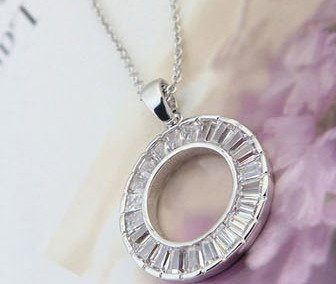 NK599/458 NASZYJNIK platynowany cyrkonie kółko