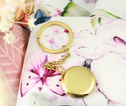 1559/4 brelok do kluczy z Twoim grawerunkiem pozłacany kółko