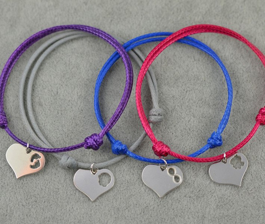 BR987 BRANSOLETKA Z GRAWEREM, SREBRO 925 serce z ażurowym wzorem